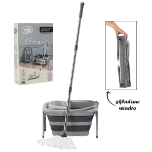 Mop Clasic cu Găleată Pliabilă și Storcător – Design Compact și Eficient
