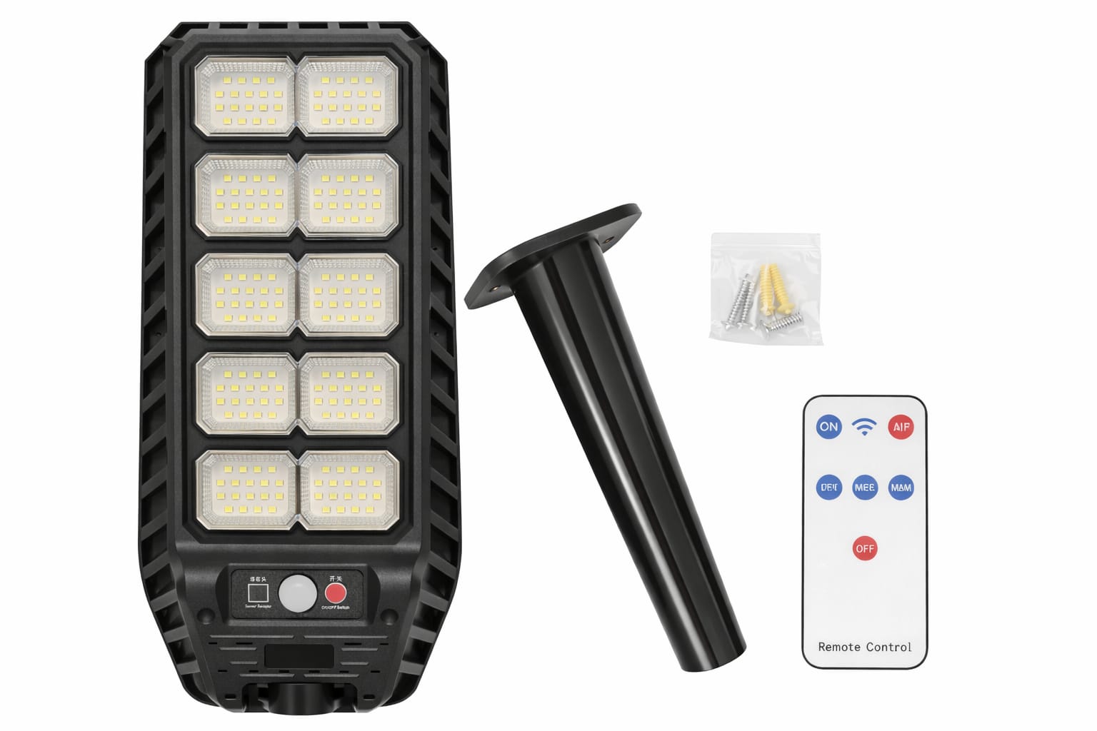 Lampă Solară Stradală IP67 400W – Senzor Mișcare, Telecomandă, Alb Rece 6500K