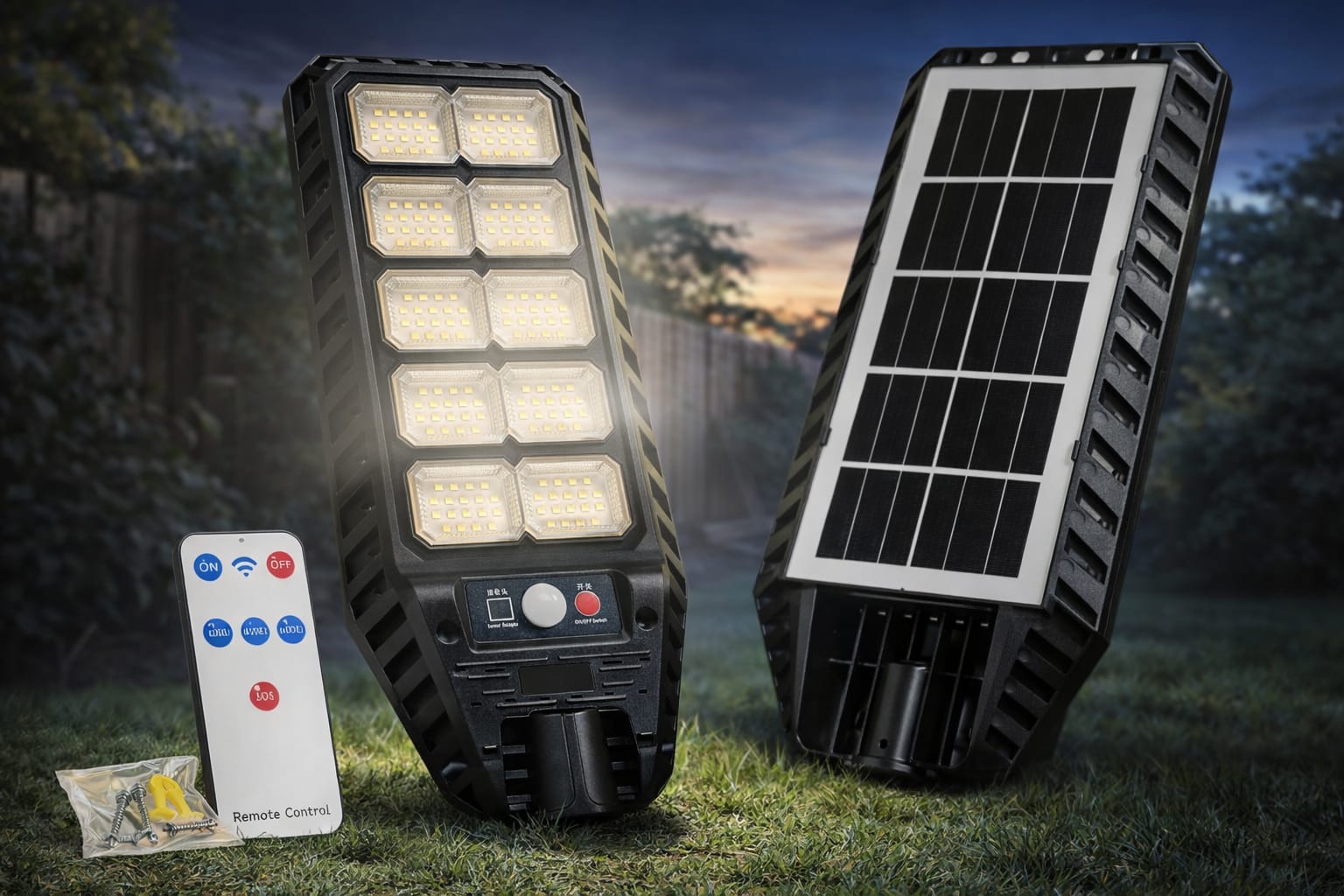 Lampă Solară Stradală IP67 400W – Senzor Mișcare, Telecomandă, Alb Rece 6500K - imagine 3