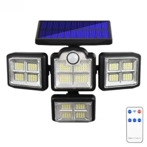 lampa solara de exterior, 333x cip-uri LED, cu senzor de miscare, cu brate reglabile