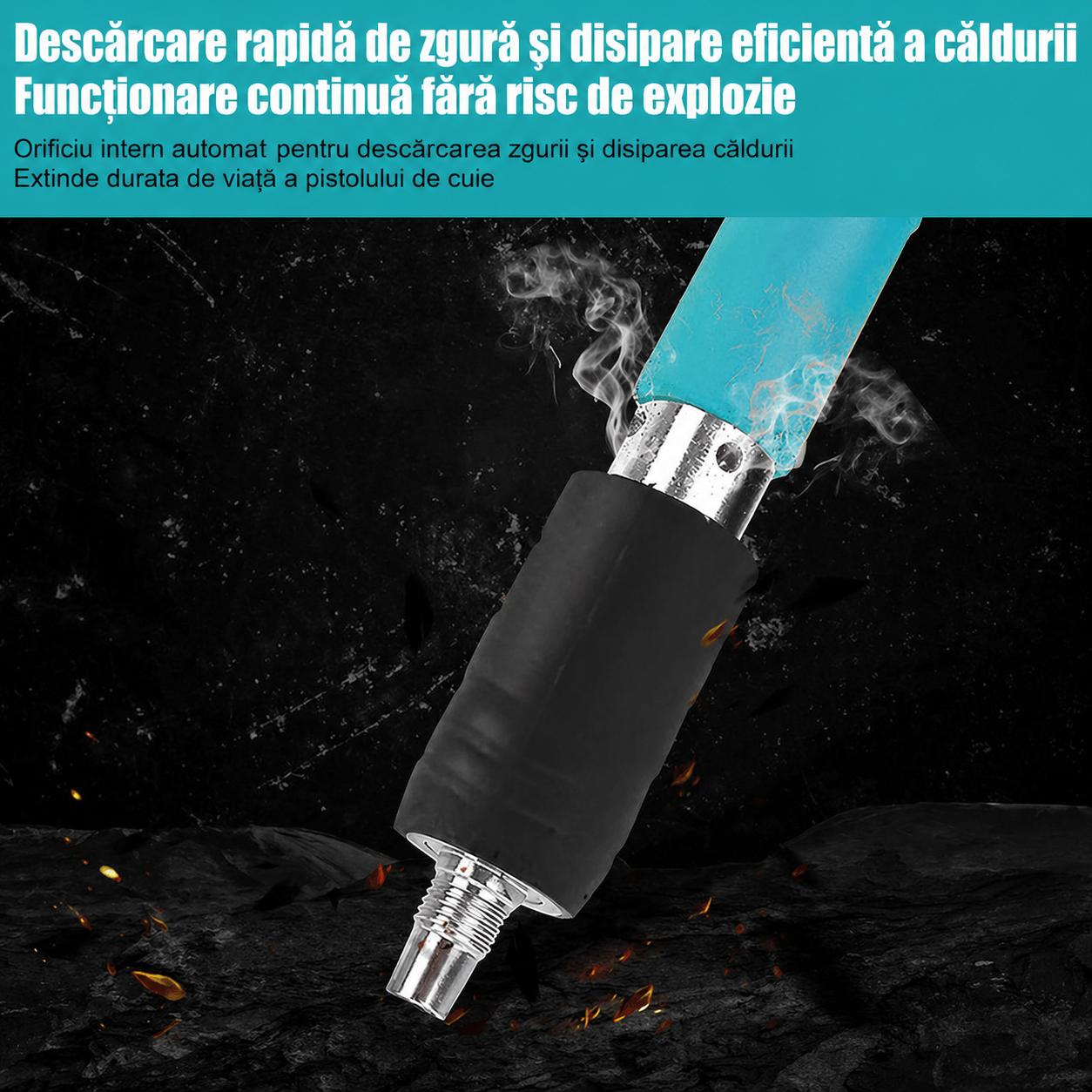 Kit Pistol De Nituri Pentru Fixare Cuie In Perete, Tavan, Podea, Lemn, Pneumatic, Manual, Ochelari P - imagine 6