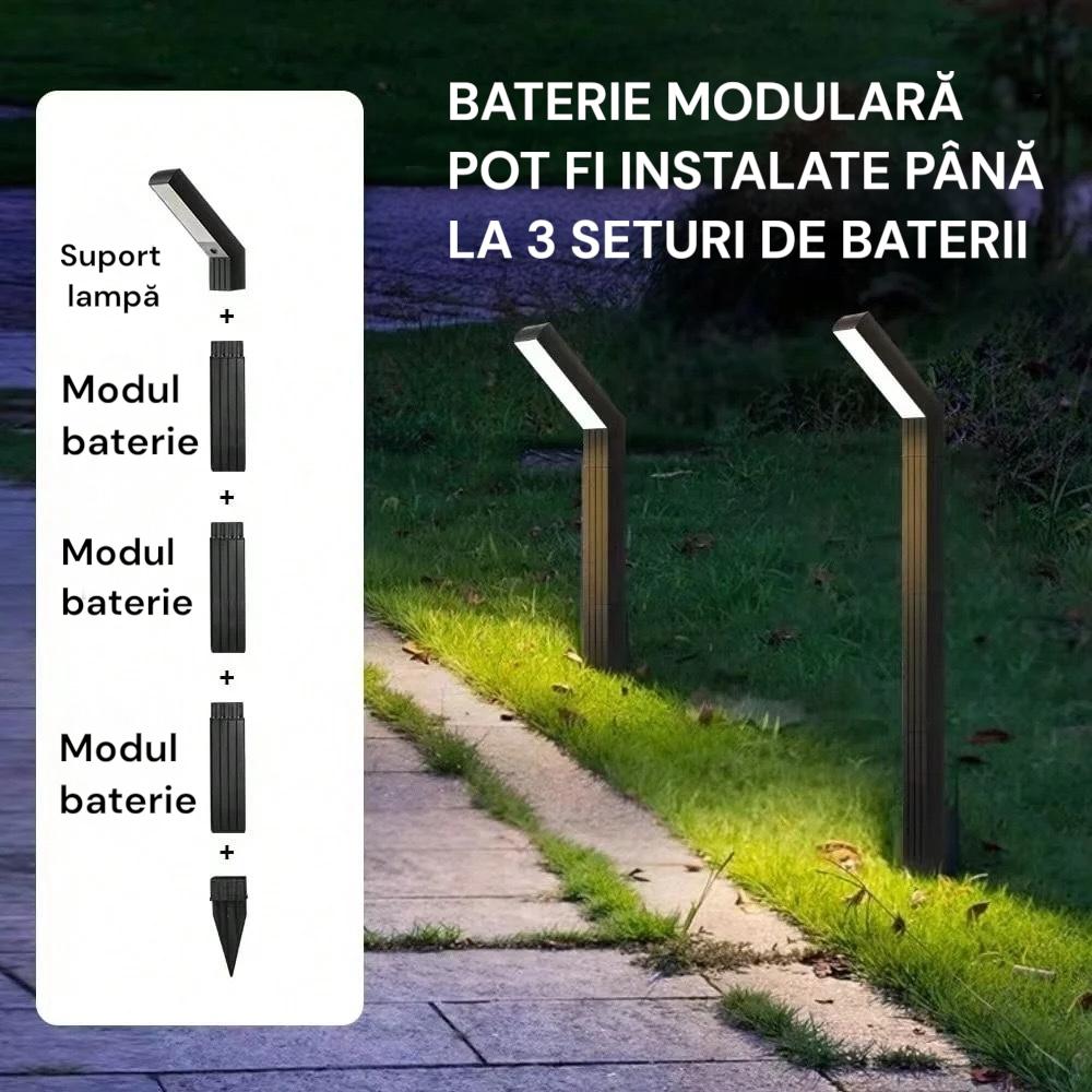 Lampă solară LED grădină, înălțime reglabilă până la 97 cm, design modular, protecție IP65, rezistentă la intemperii - imagine 4