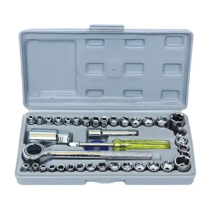 Set Chei cu Clichet 40 Bucăți, Argintiu, Oțel Carbon de Înaltă Calitate, Rezistent și Durabil, Ușor