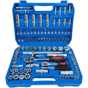Set Chei Tubulare 108 Piese, Oțel Crom Vanadiu, Cutie Inclusă, Profesional și Versatil pentru Reparatii Auto, Mecanica și Uz Casnic